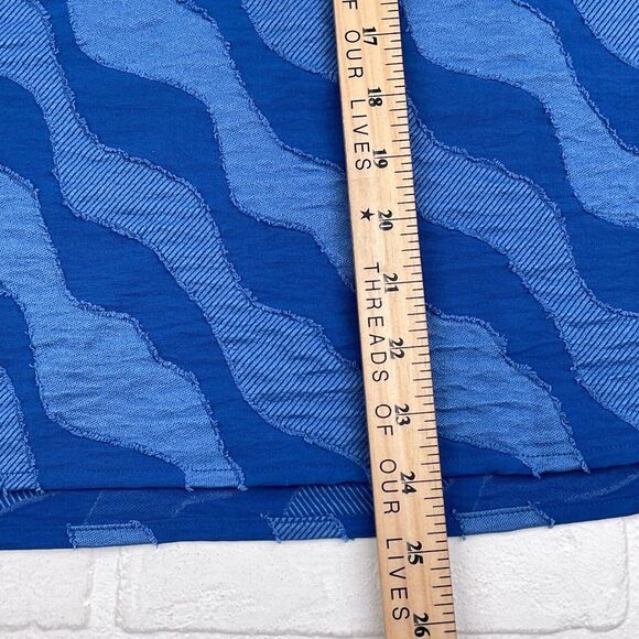 Chicos Top Women‎ 3 XLarge 16 Blue Wave Ruffle Sleeve Popover Top Tunic NWT - Picture 8 of 11